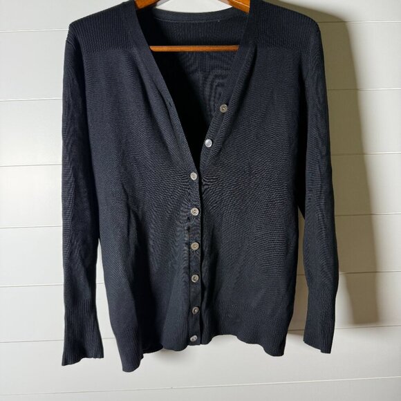 Maria Di Ripabianca Cardigan Short Sleeve- Twin Sweater Set Black Sz 8